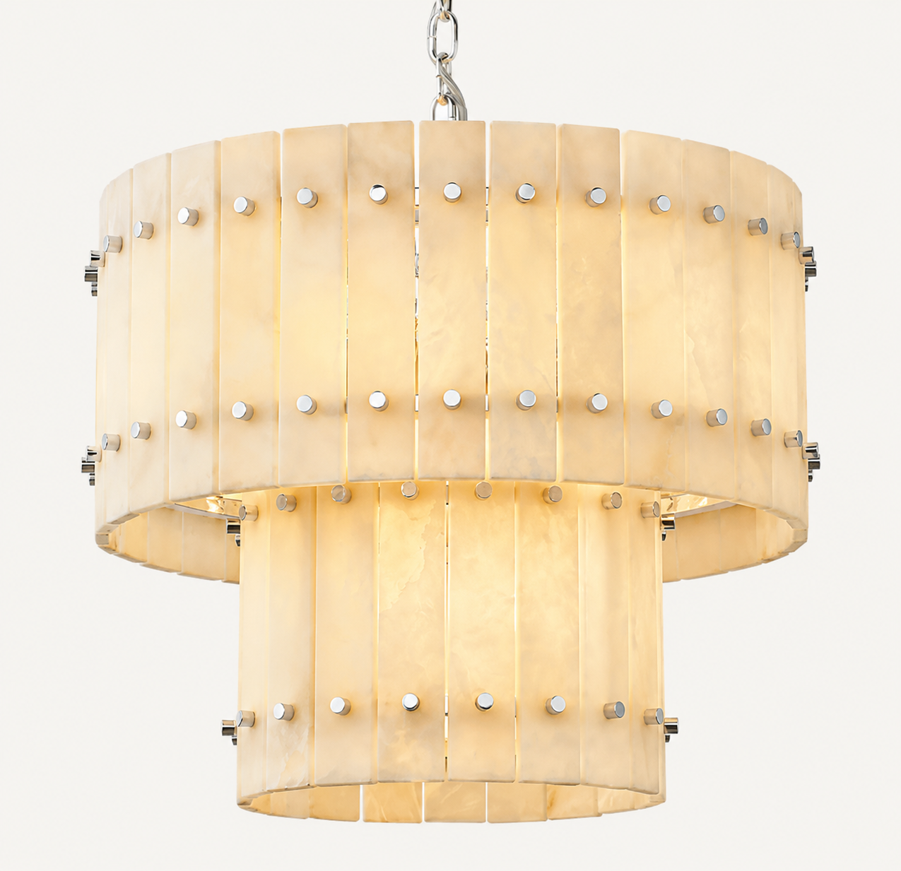 Natural Alabaster Tiered Chandelier
