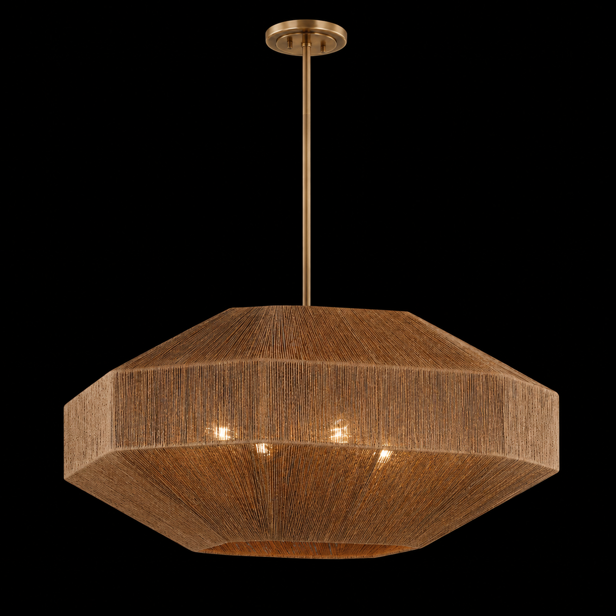Wabi-Sabi Rattan and Jute Pendant Light