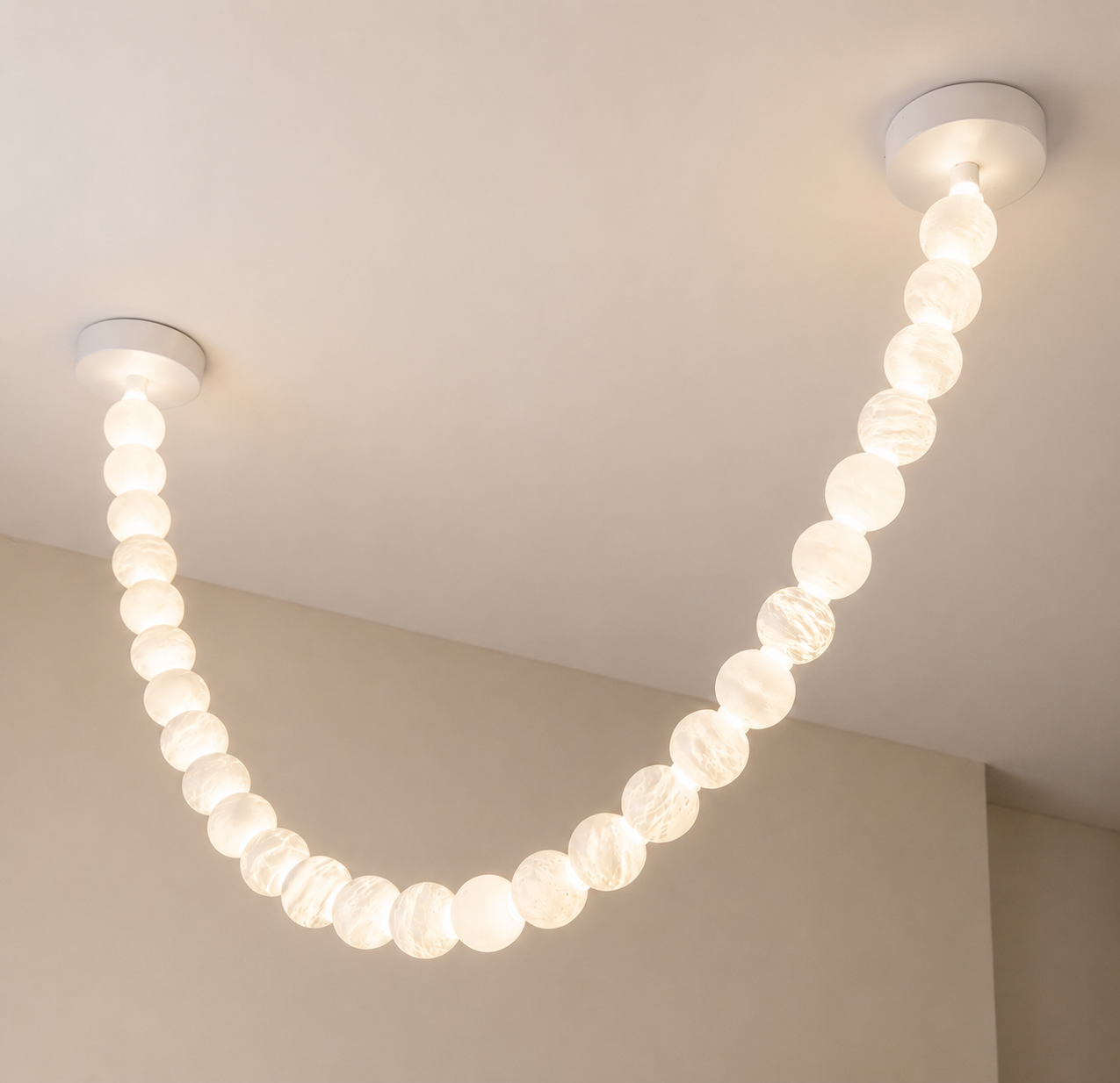 Pearl Necklace Alabaster Ceiling Light
