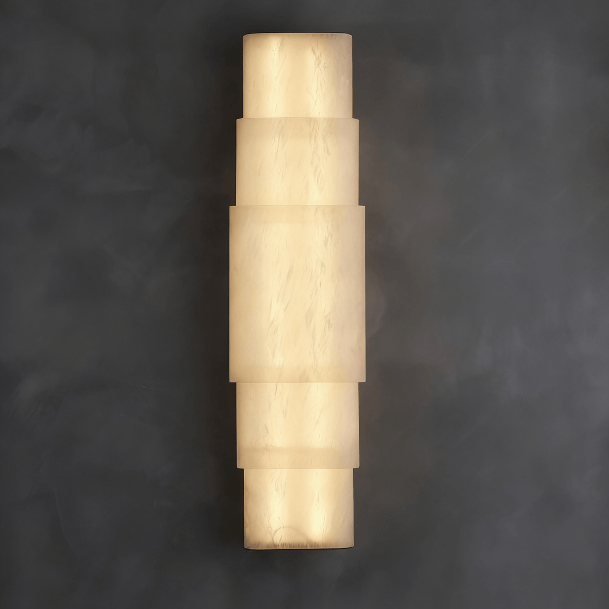 Tiered Alabaster Column Sconce