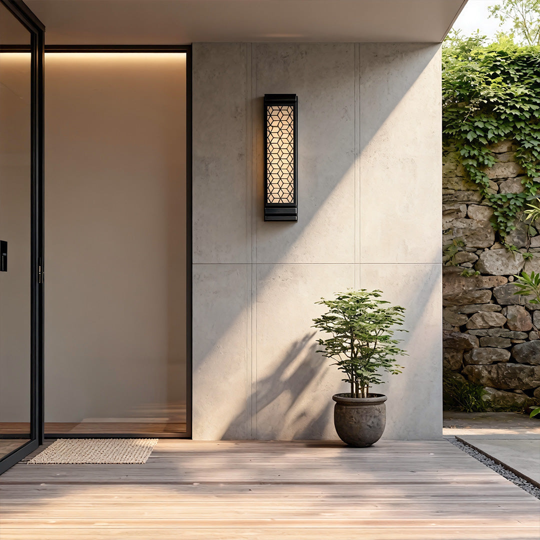 Reticolo Faux Marble Outdoor Wall Sconce