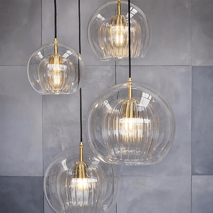 Pleated Glass Pendant Light