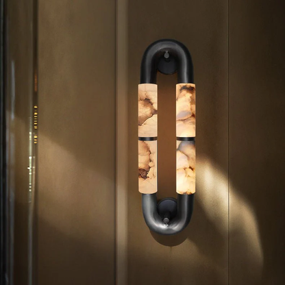 The Volterra Dual-Crescent Alabaster Sconce