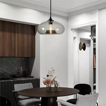 Doughnut glass pendant light