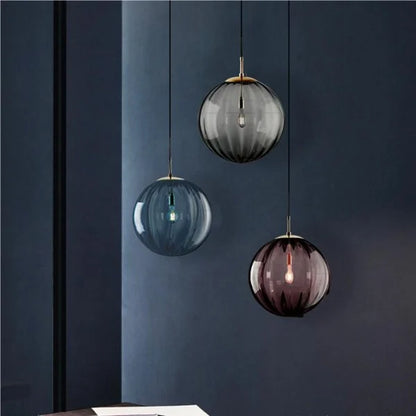 Nordic Water Pattern Glass Ball Pendant Light S96