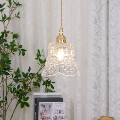 Vintage Clear Glass Pendant Lamp