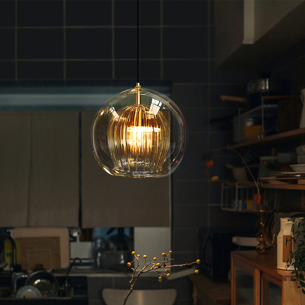 Pleated Glass Pendant Light