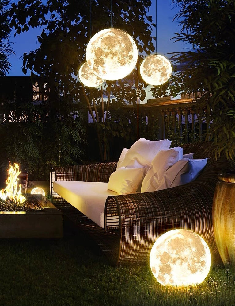 Selene Lunar Textured Outdoor Chandelier