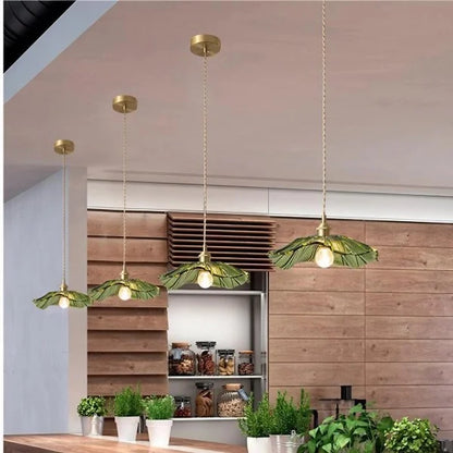 Tiffany Lotus Glass Pendant Light for Living Room S08