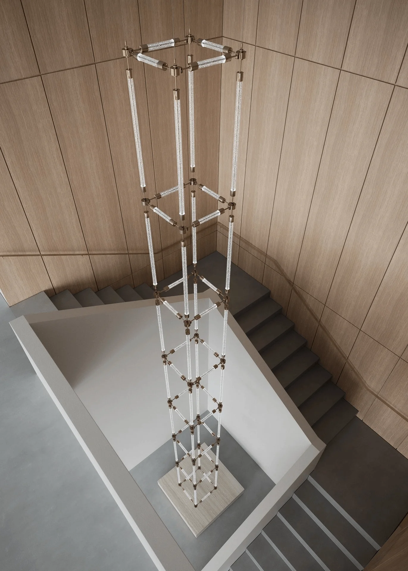 Crystal Grid Bespoken Chandelier