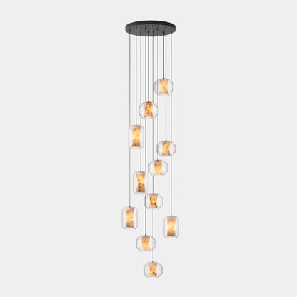 Alabaster Glass Cylinder Pendant Light