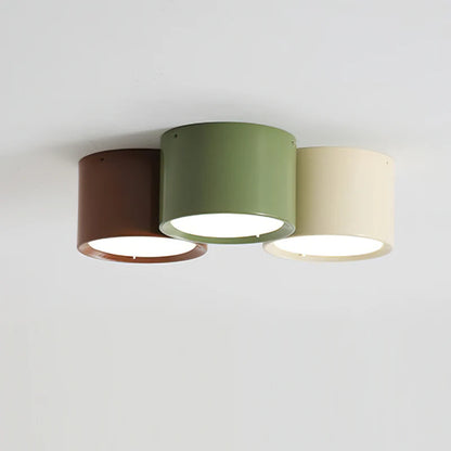 Layered circular color-block ceiling fixture