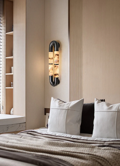 The Volterra Dual-Crescent Alabaster Sconce