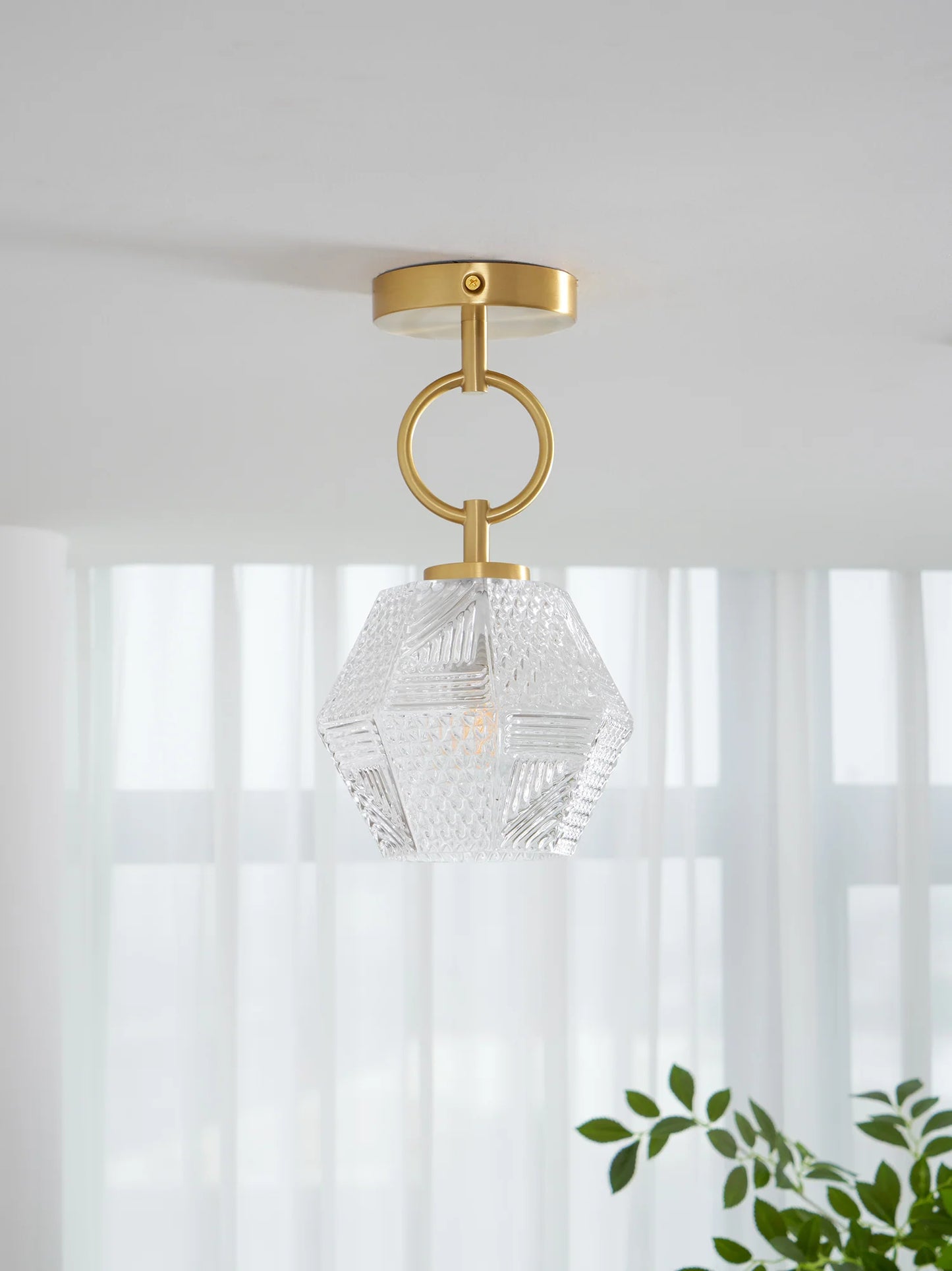 Diamond Cut Art Deco Ceiling Light