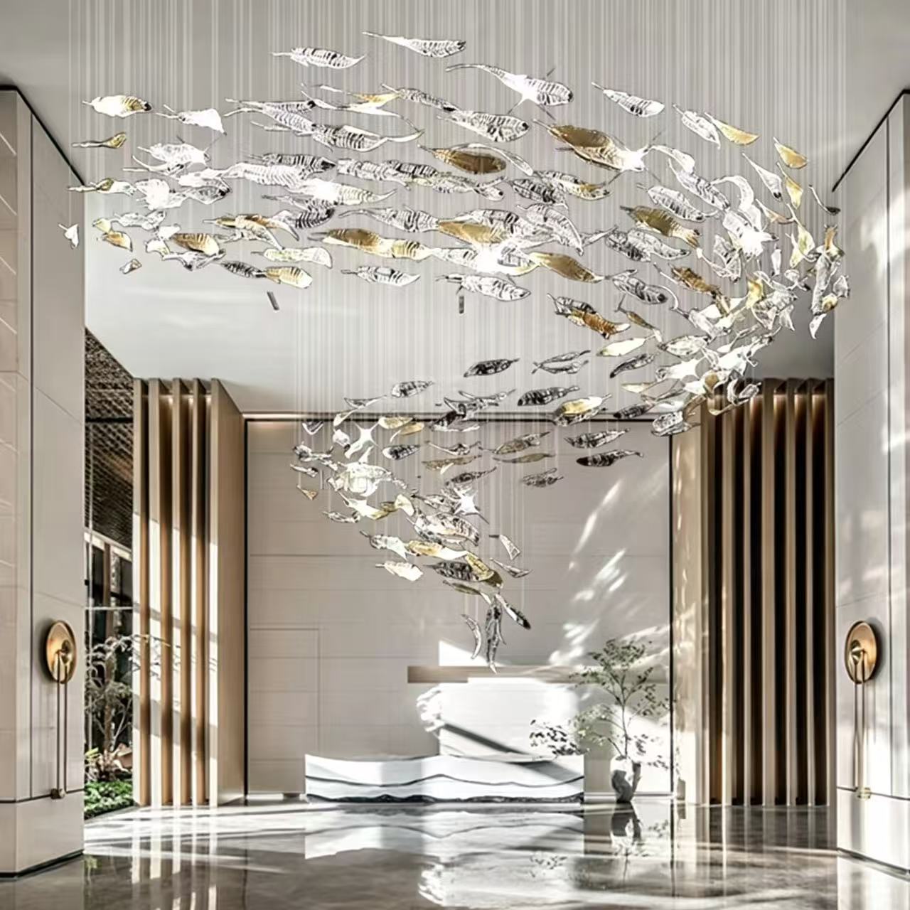 Modern Large Wicker Crystal LED Chandelier Pendant Light