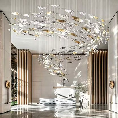 Modern Large Wicker Crystal LED Chandelier Pendant Light