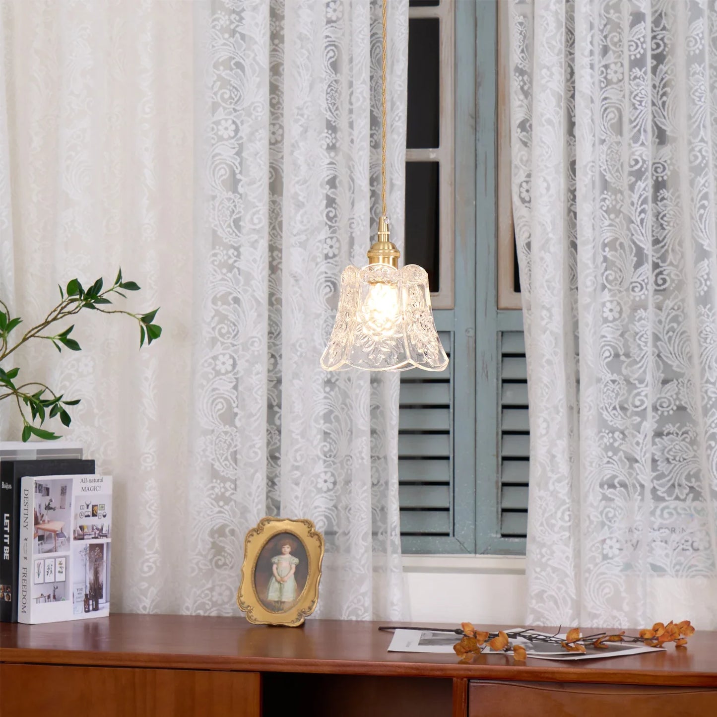 Vintage Clear Glass Pendant Lamp