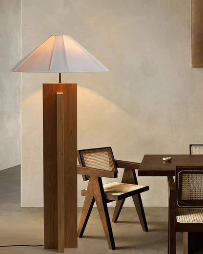 Meridian Crossbase Wood Floor Lamp