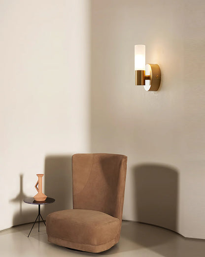 Barton Brass and White Wall Light