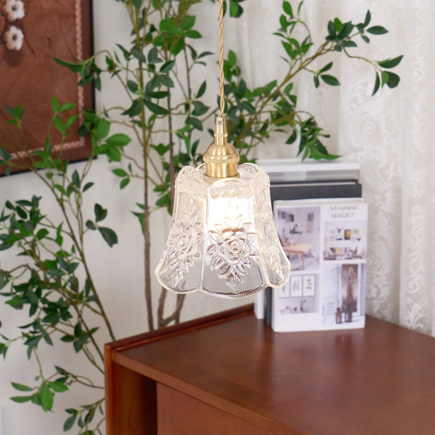 Vintage Clear Glass Pendant Lamp