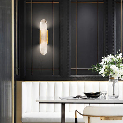Geometric Alabaster Wall Sconce