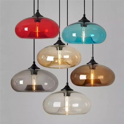 Doughnut glass pendant light