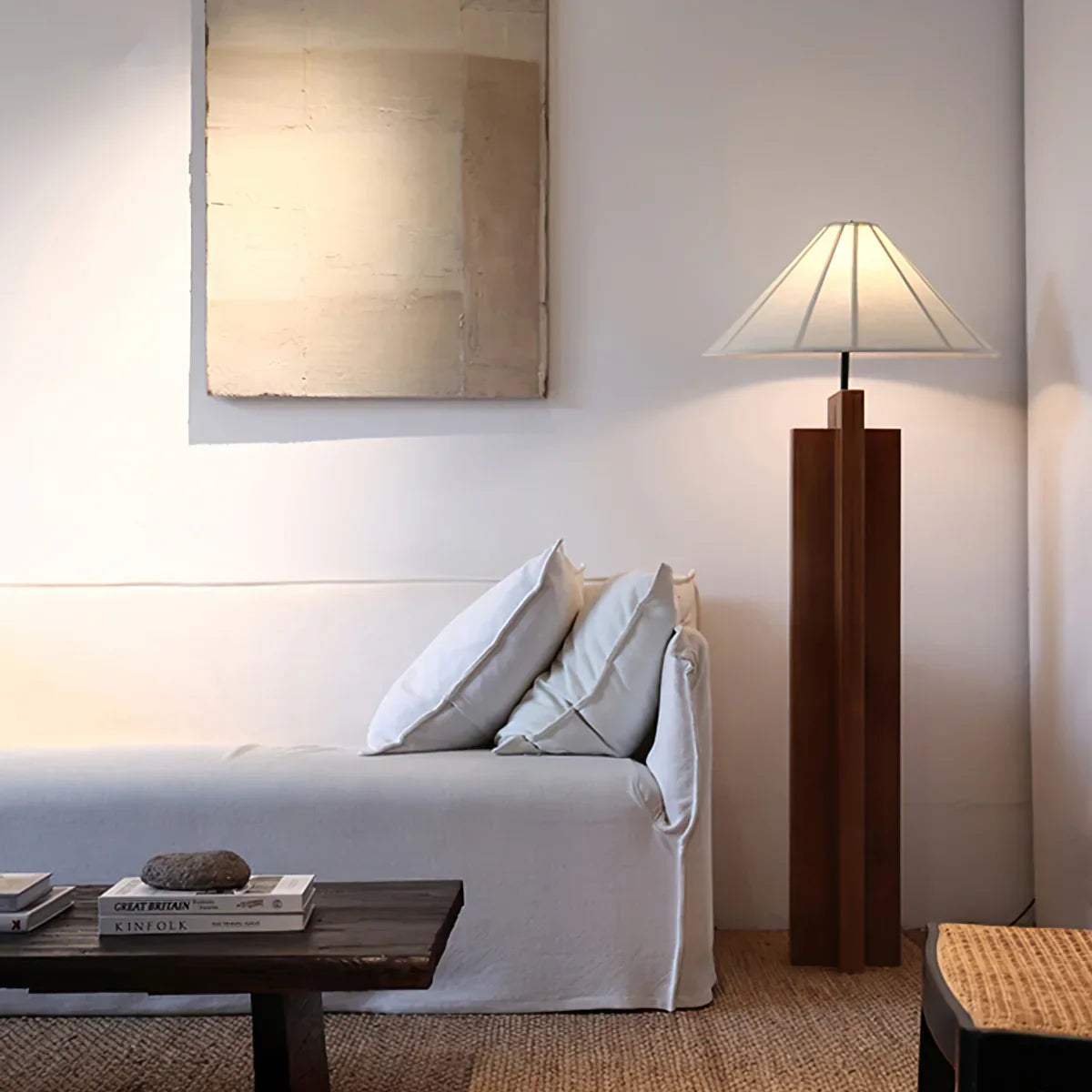 Meridian Crossbase Wood Floor Lamp