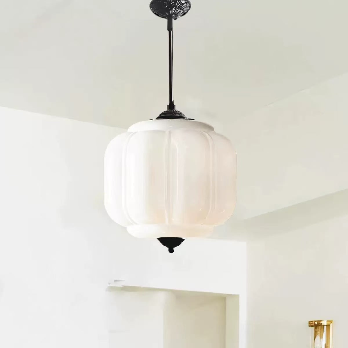 Eloise Vintage Milk Glass Pendant Light