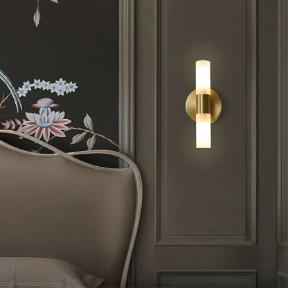 Barton Brass and White Wall Light