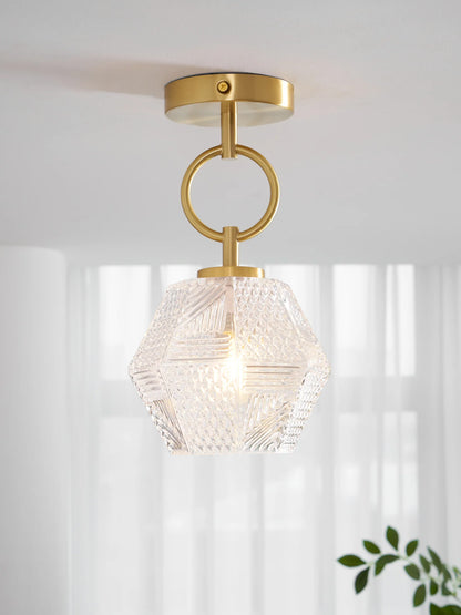 Diamond Cut Art Deco Ceiling Light