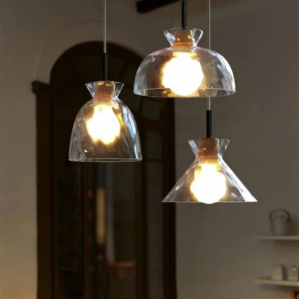 Modern Water Ripple Transparent Glass Pendant Lamp M16