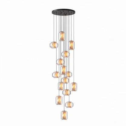 Alabaster Glass Cylinder Pendant Light