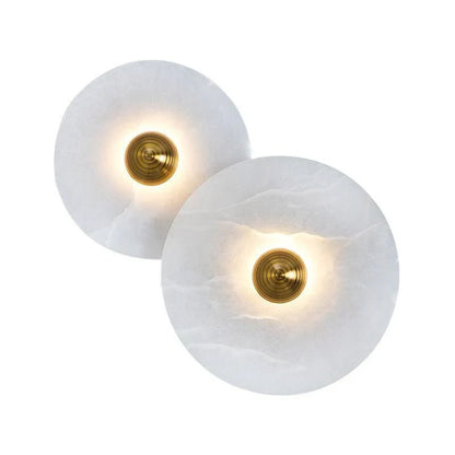 Round Alabaster Combination Wall Lamp