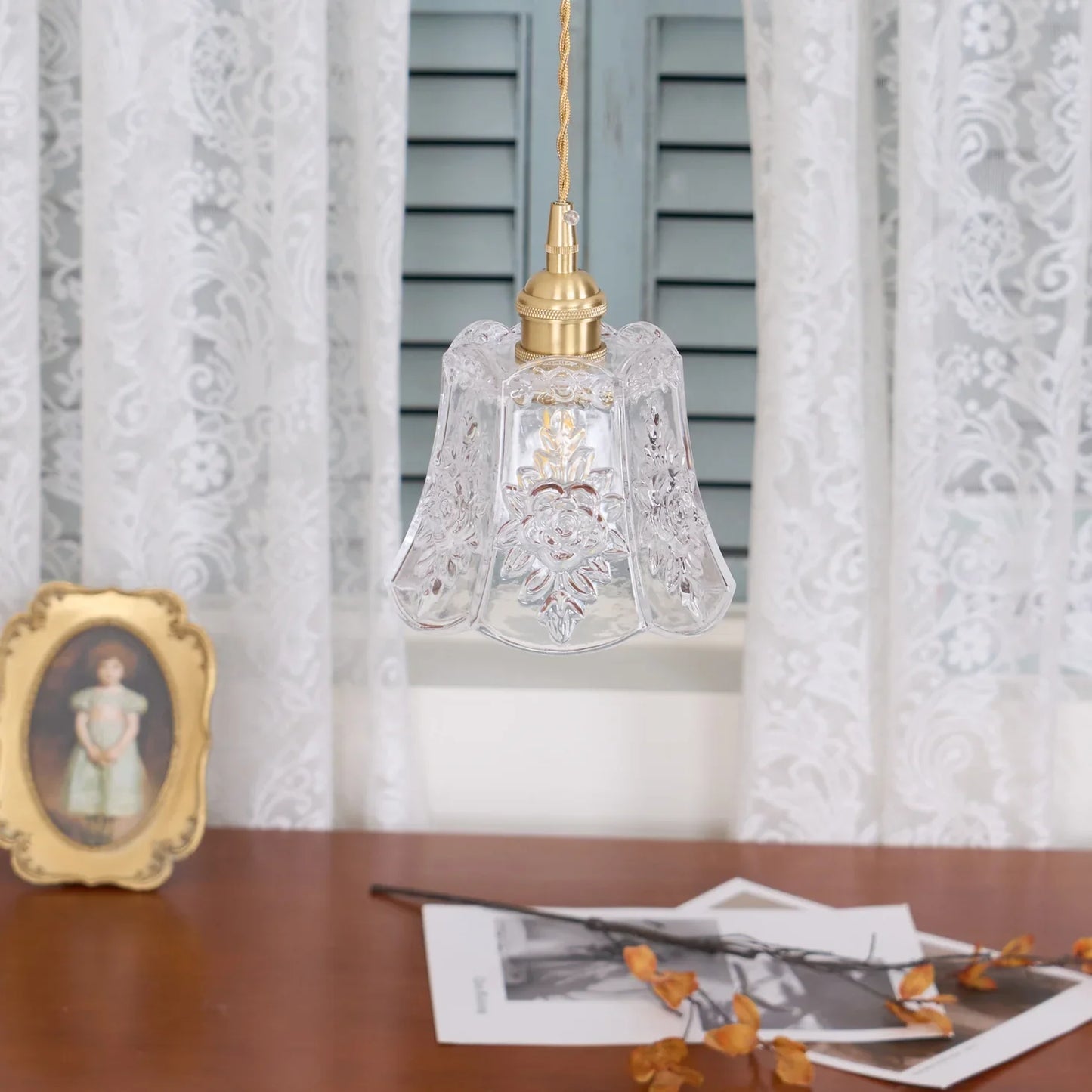 Vintage Clear Glass Pendant Lamp