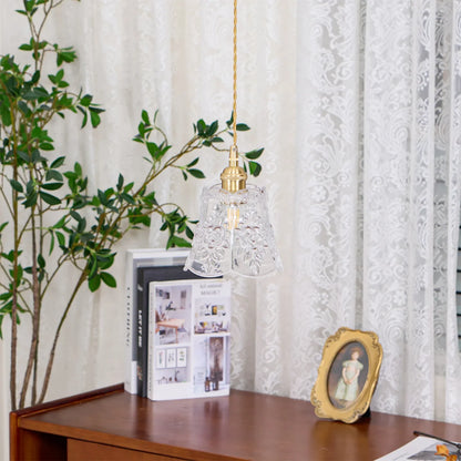 Vintage Clear Glass Pendant Lamp