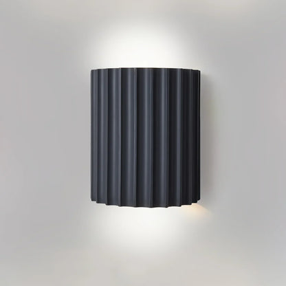 Fluted Resin Wall Lamp grey colour close-up