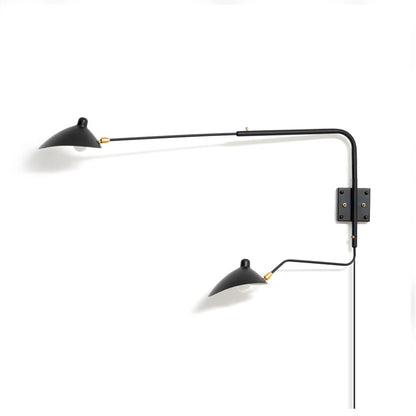 Two-head adjustable reading wall light