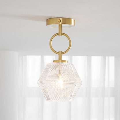Diamond Cut Art Deco Ceiling Light