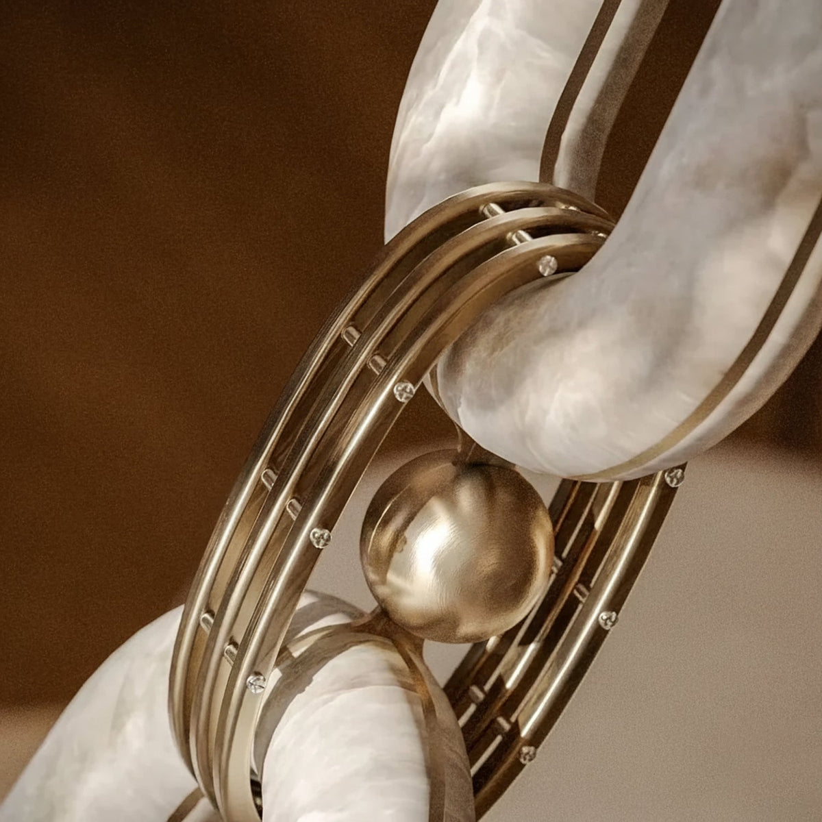 Chain Link Alabaster Chandelier