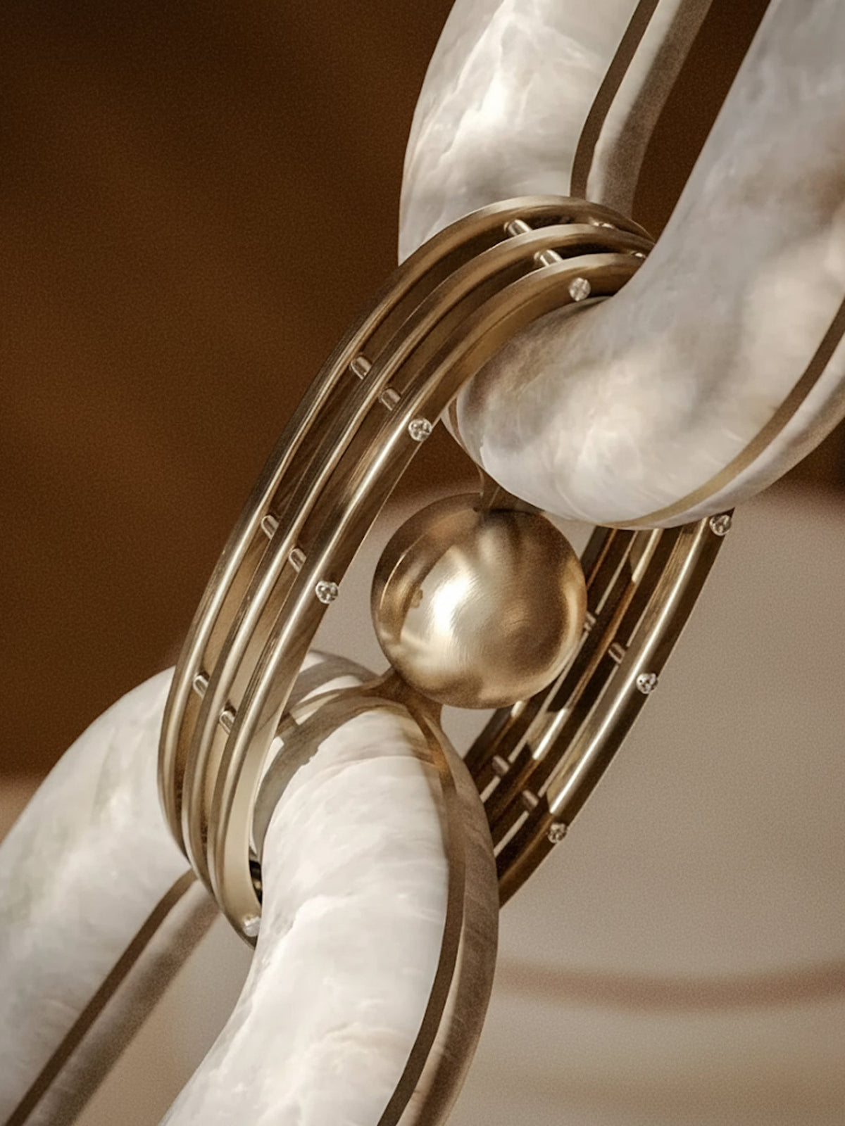 Chain Link Alabaster Chandelier