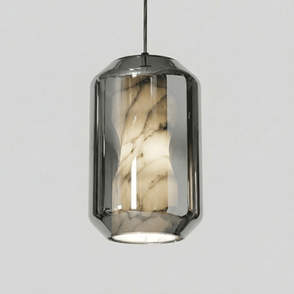 Alabaster Glass Cylinder Pendant Light