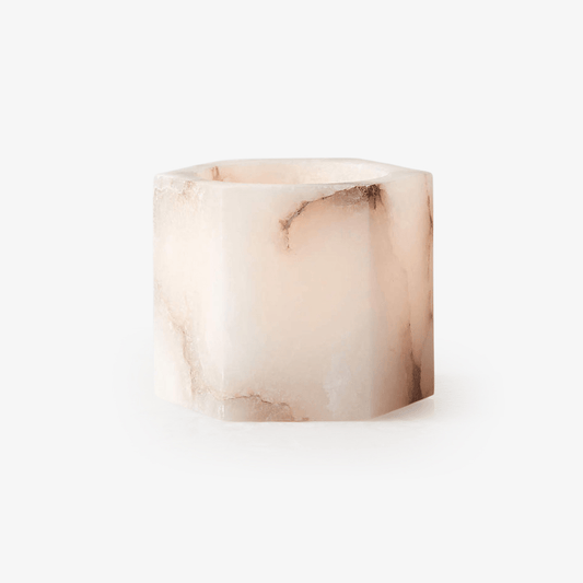 Alabaster Cube Candle Holder Alabaster Lighting Fixture