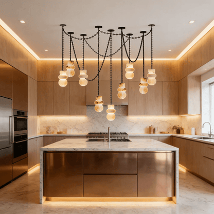 Orba Chain Alabaster Chandelier