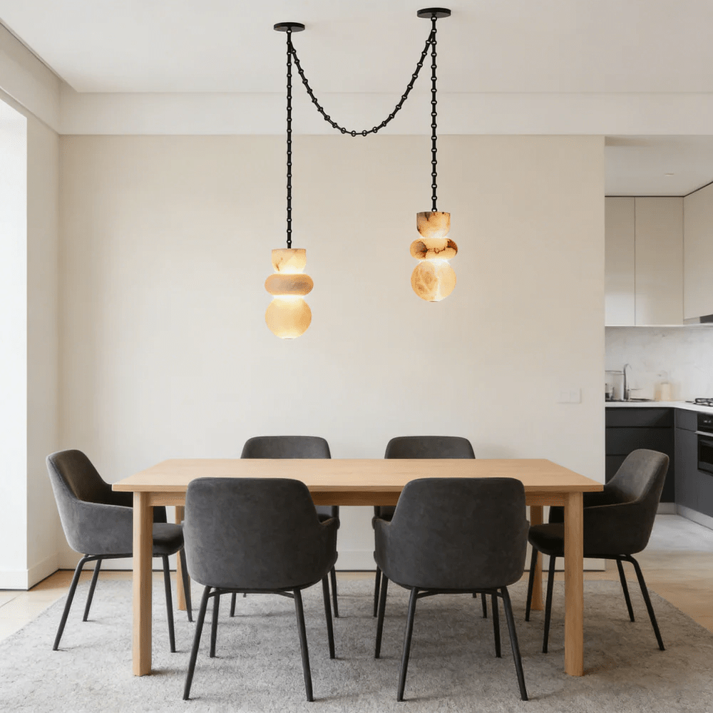 Orba Chain Alabaster Chandelier