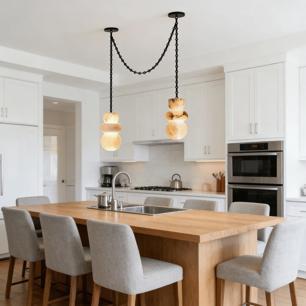 Orba Chain Alabaster Chandelier