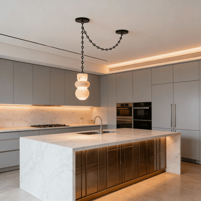 Orba Chain Alabaster Chandelier