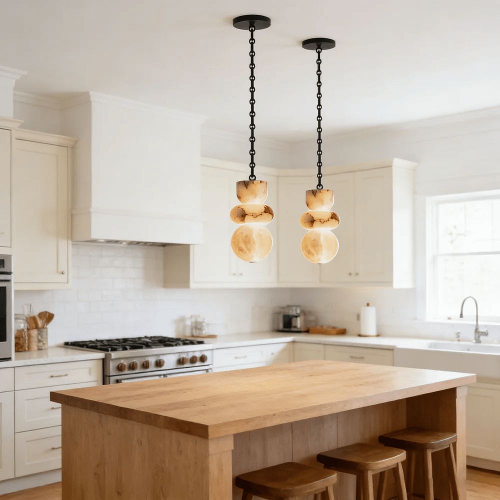 Orba Chain Alabaster Chandelier