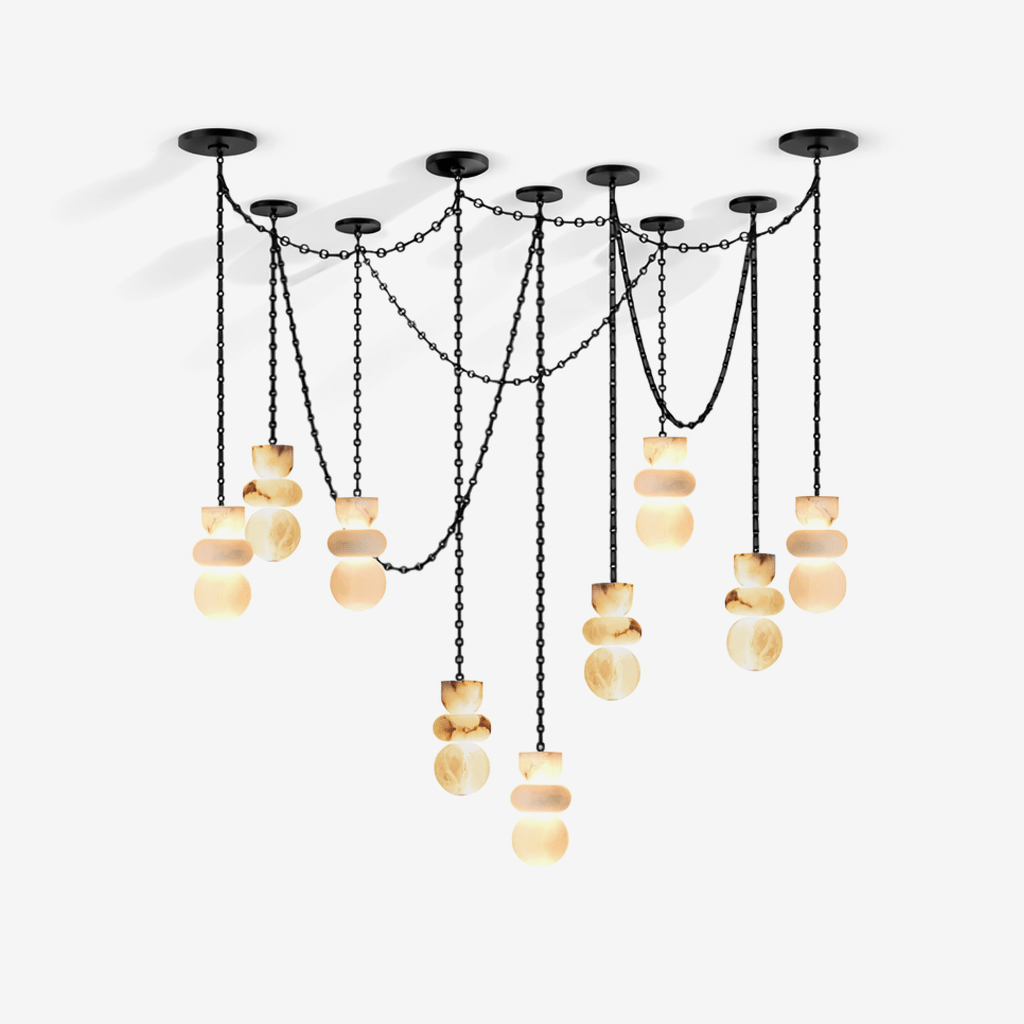 Orba Chain Alabaster Chandelier