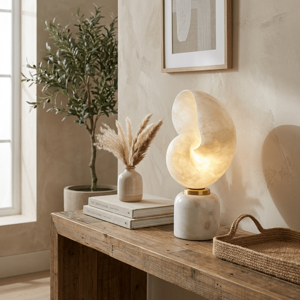 Lumora Shell Alabaster Table Lamp