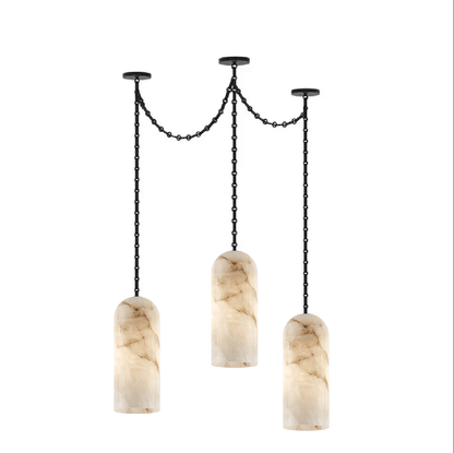Cascading Chain Capsule Alabaster Chandelier